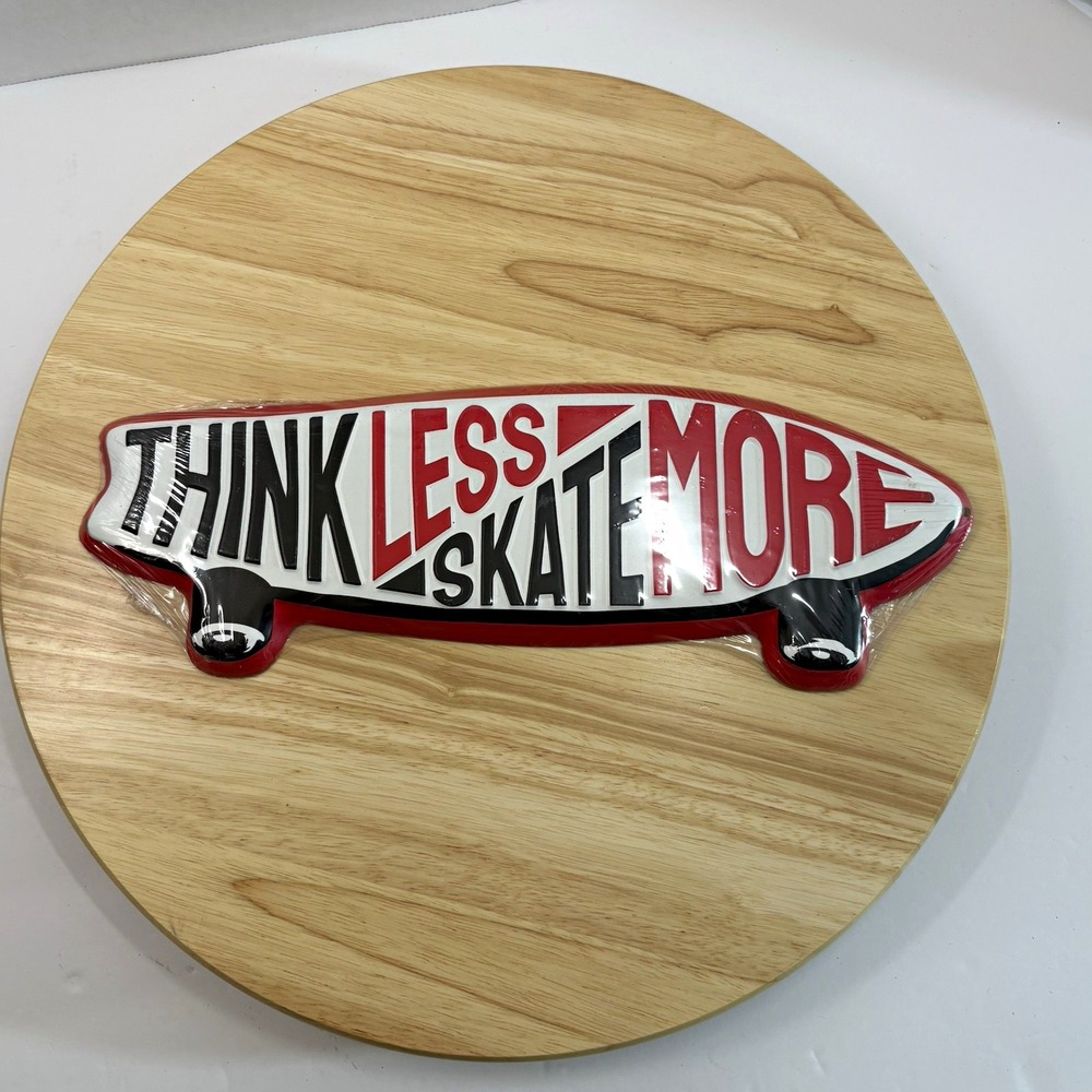 Open Road Brands Skateboard Metal Wall Sign Think Less Skate More X5ES601 13x5in